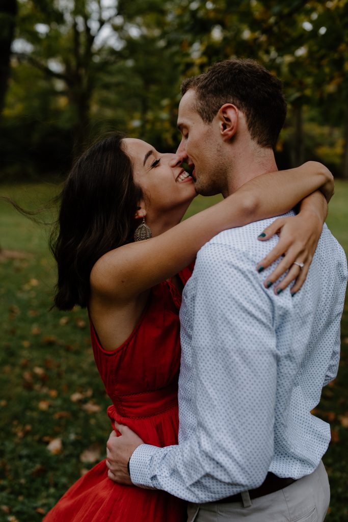 man and woman kissing